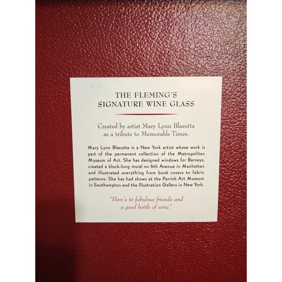 Vintage Flemings Signature Wine Glasses (set of 2) new in box - Picture 2 of 5